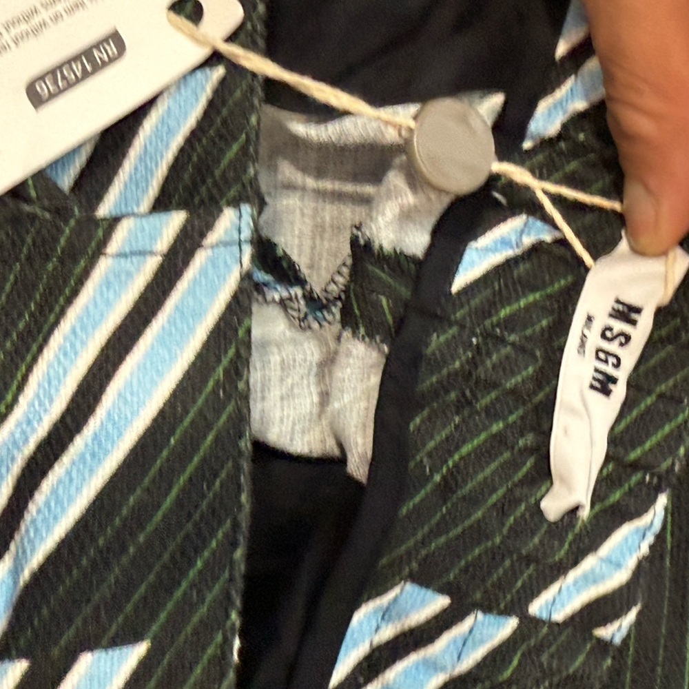 MSGM Black and Blue Zigzag Skirt - Picture 10 of 13
